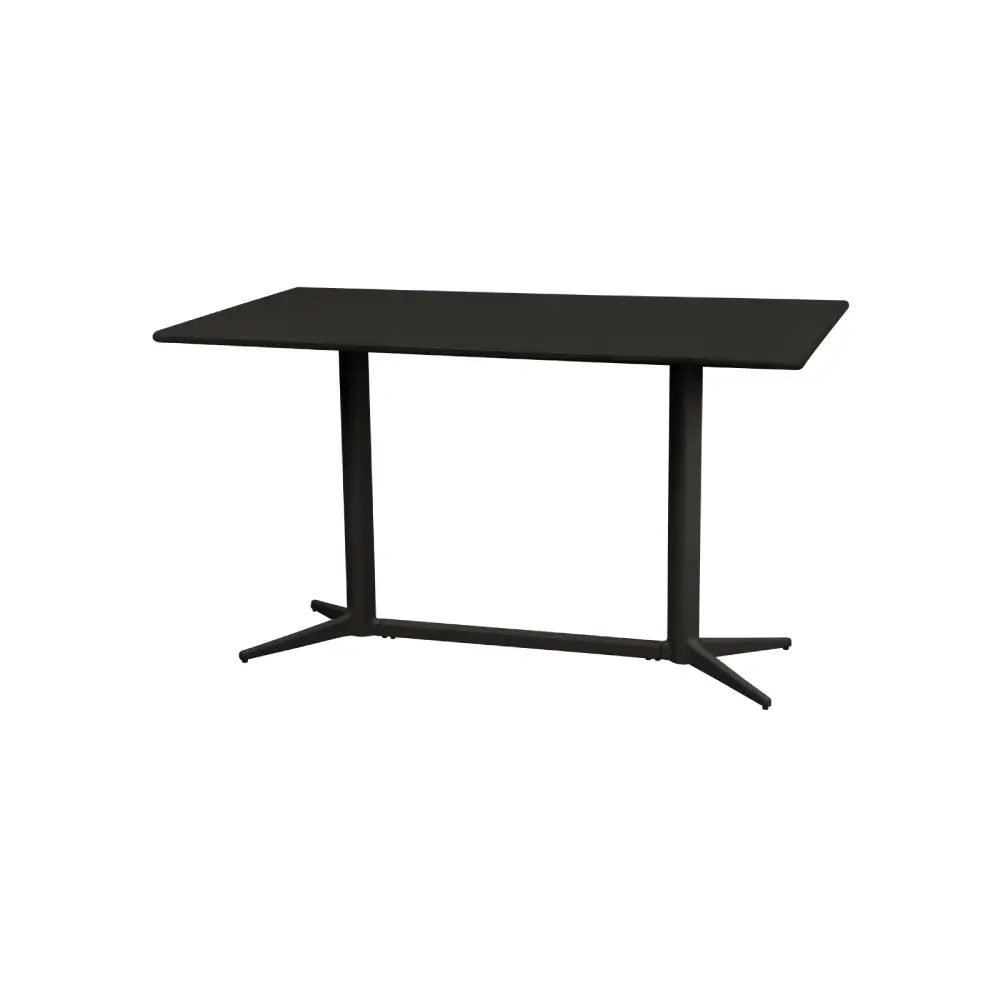 Tischplatte 130 x 75 cm, Lavagrau, Aluminium