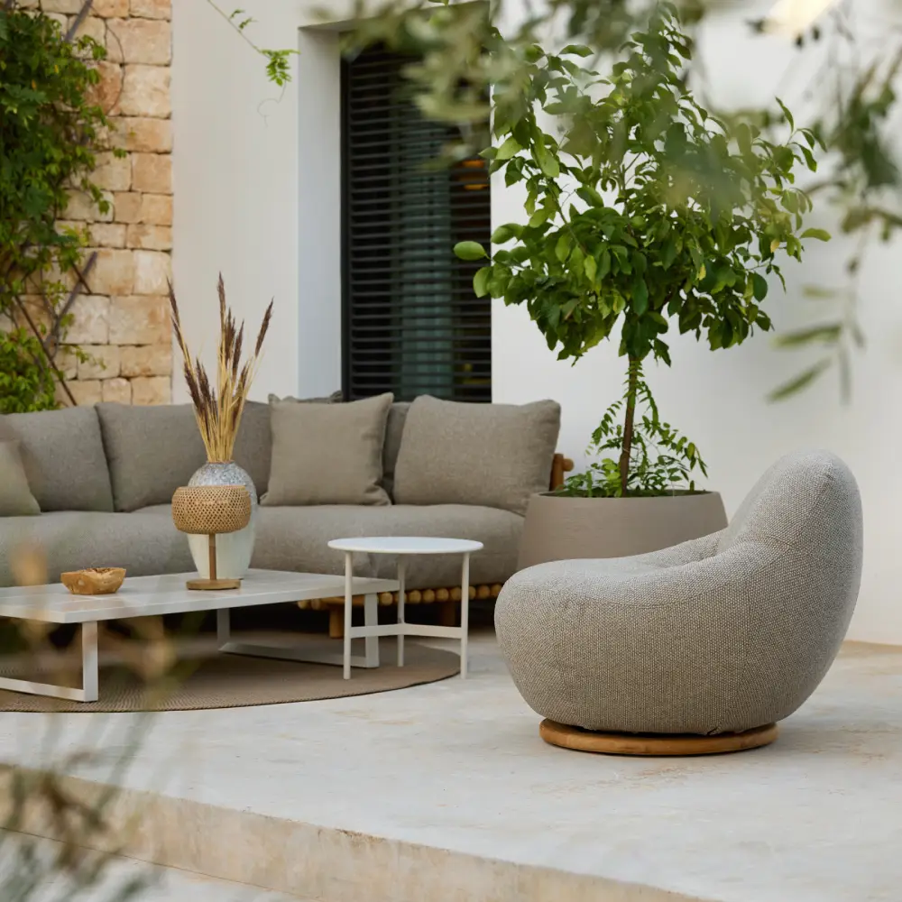 Gem loungesessel m/teak svirvel Light brown, Rise