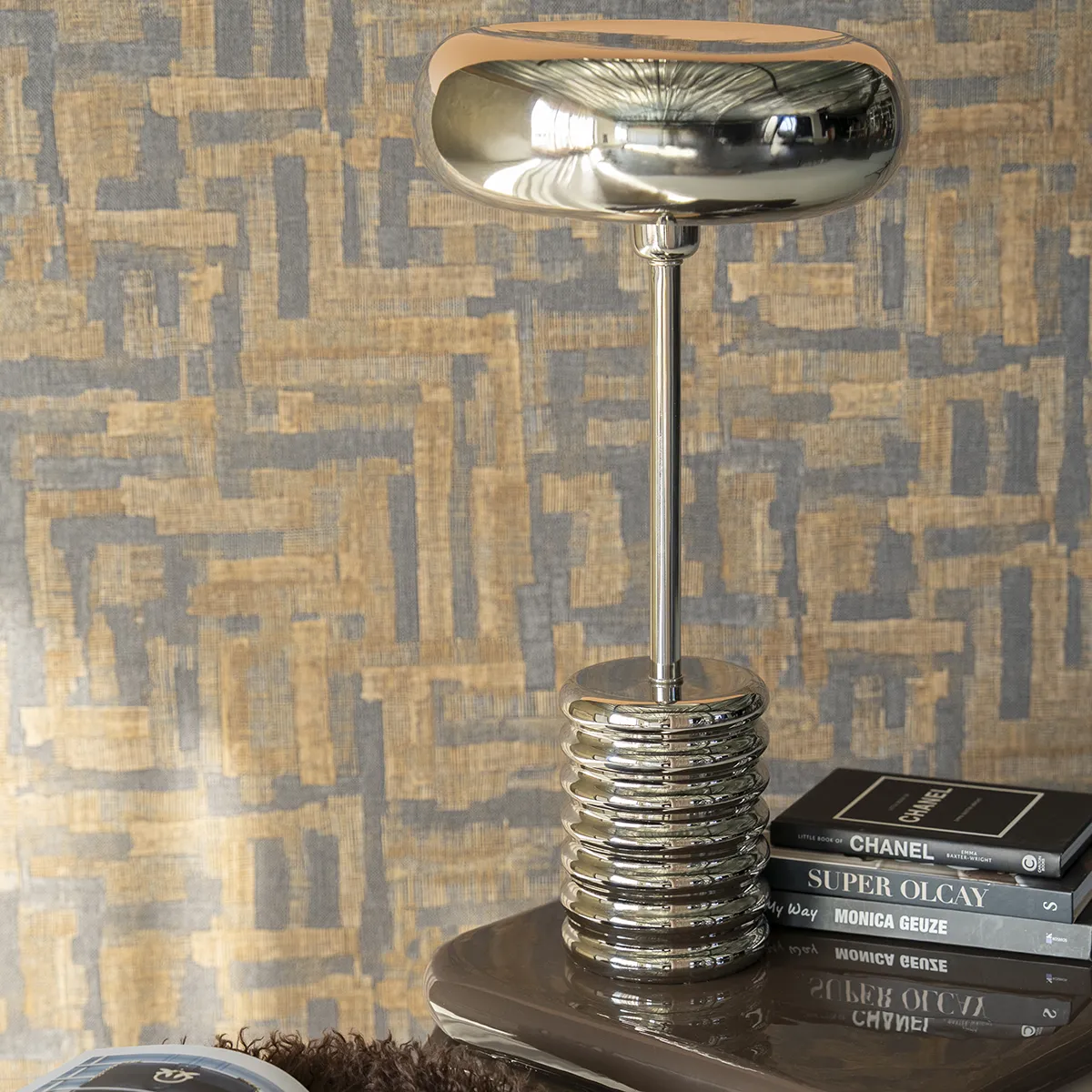 Tischlampe Chromeo Chrome H46 cm