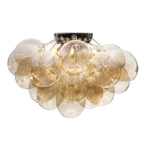 Gross Plafond Deckenleuchte Ø70cm Chrom/Bernstein