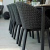 Peacock Sessel schwarz Aluminium Beine Dunkelgrau