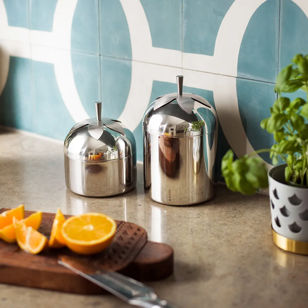 Blad Kaffee und Tee Dose Steel Small