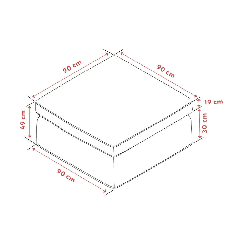 Peyton Fußhocker Stoff Ursula beige