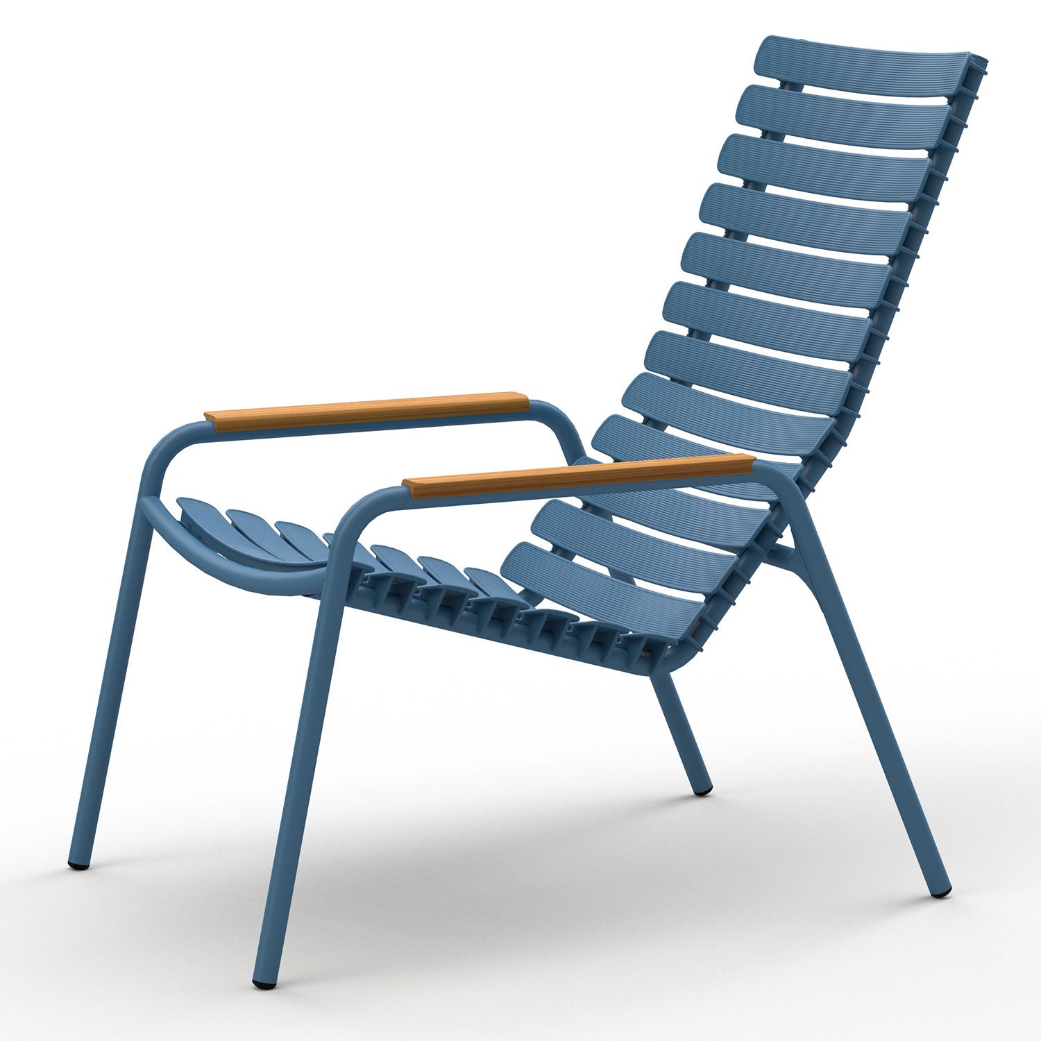 Reclips Loungesessel blau aluminium bamboo