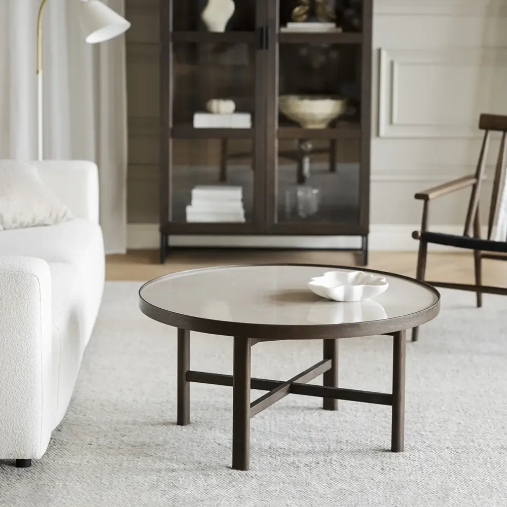 Marsden Couchtisch Ø90 cm Keramik/Eiche