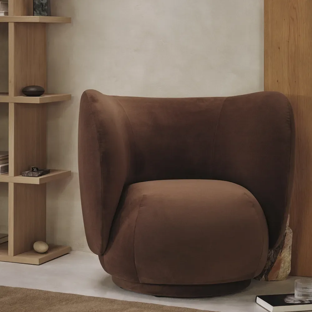 Rico Lounge sessel Rich Velvet - Soft brown