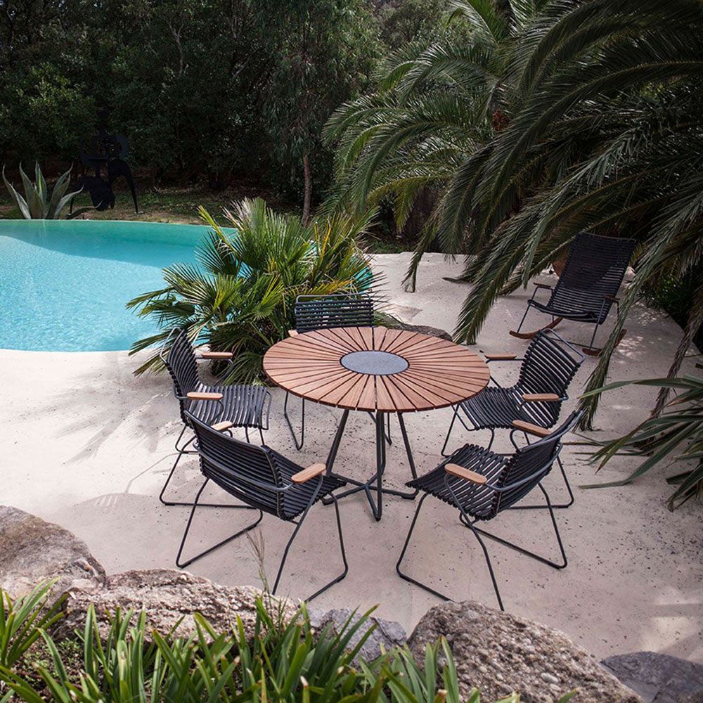 Click Sessel Tanne grün/grau Bambus