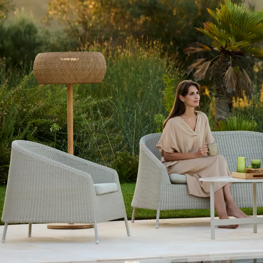 Illusion Glow stehleuchte m/natural Weave Teak