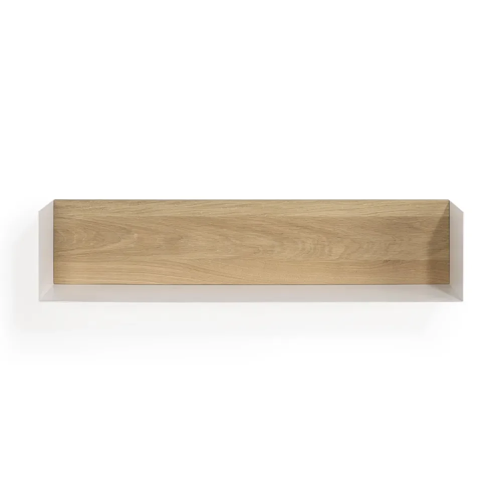  U shelf 70x15 cm Eiche/Weißmetall