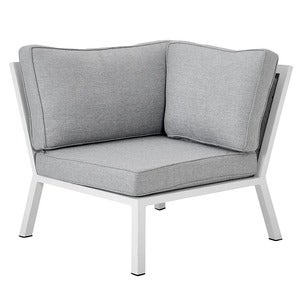 Belfort Eckstück   inklusive Kissen weiß / Peral Grey