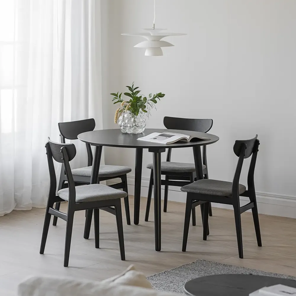 Rodham Stuhl schwarz Eiche/dunkelgrau