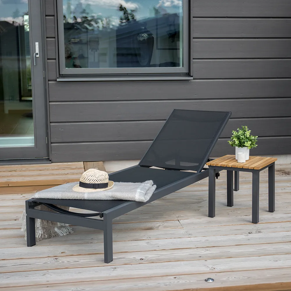 Copacabana Sonnenliege Schwarz 2er-Pack