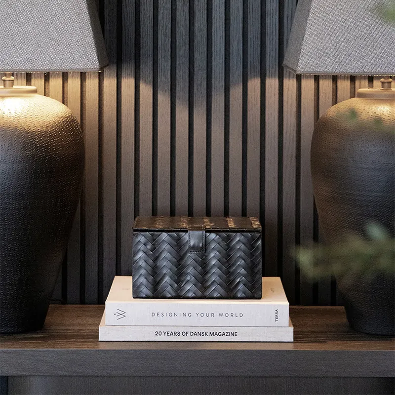 Fontana 3er-Set Lederboxen schwarz