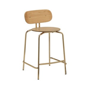 Curious Niedriger Barhocker Eiche/Messing