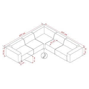 Willard Ecksofa 3+3-Sitzer Stoff Brenda beige