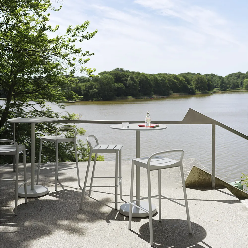 Linear Steel Stehtisch Ø70 cm Anthracite Black 