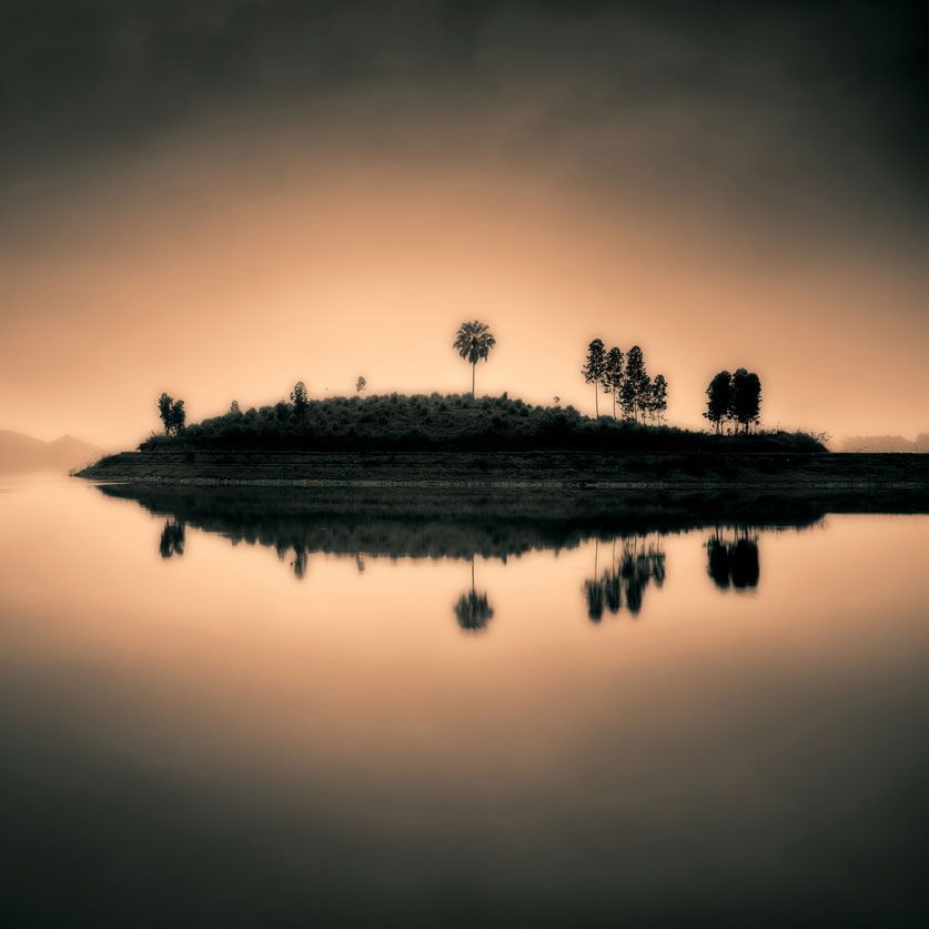 Wanddekoration Sunset Island 100 X 100 cm