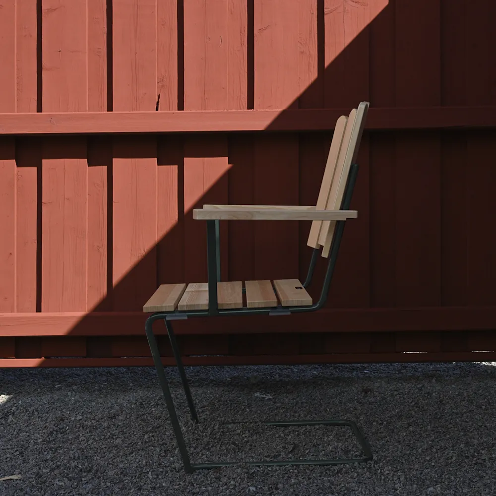 A2 Sessel Kiefer geölt/Gestell grün