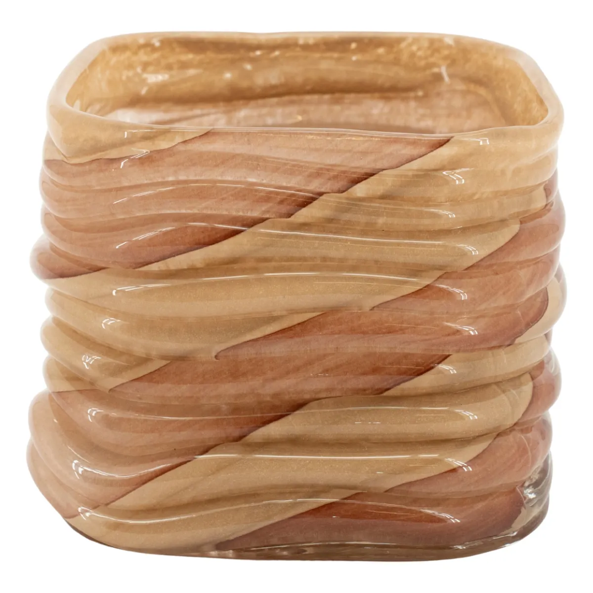 Rizo large 12x12x10 cm Glas light brown