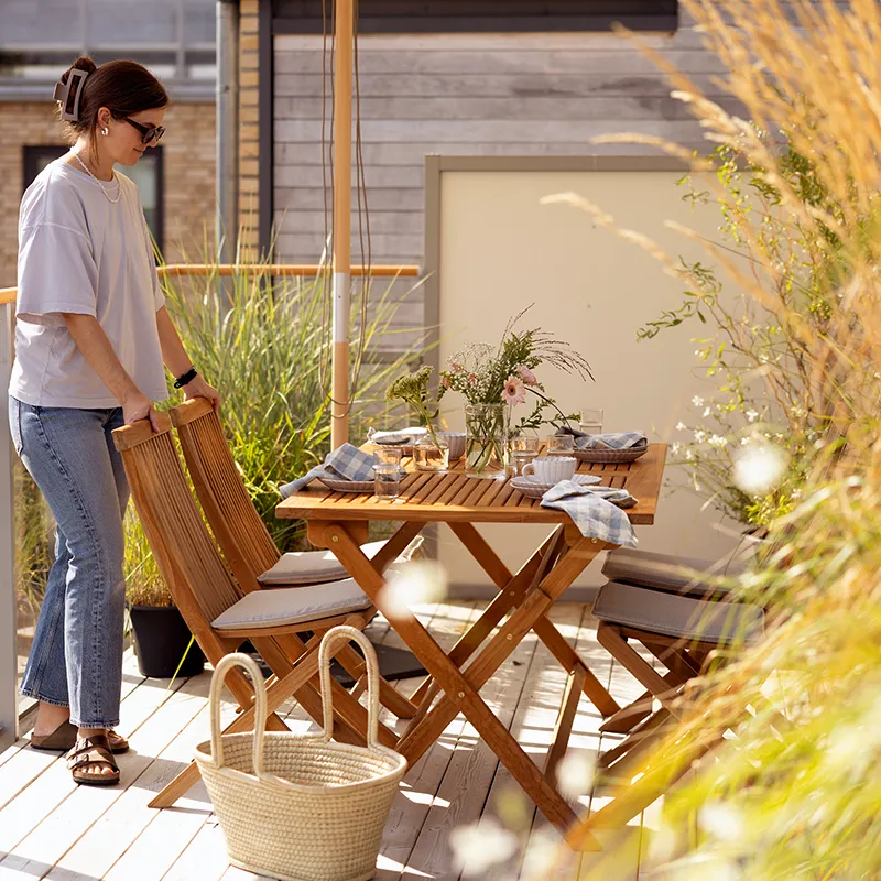 Turin Esszimmerstuhl Natur Teak 