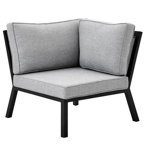 Belfort Eckstück inklusive Kissen Schwarz / Pearly grey