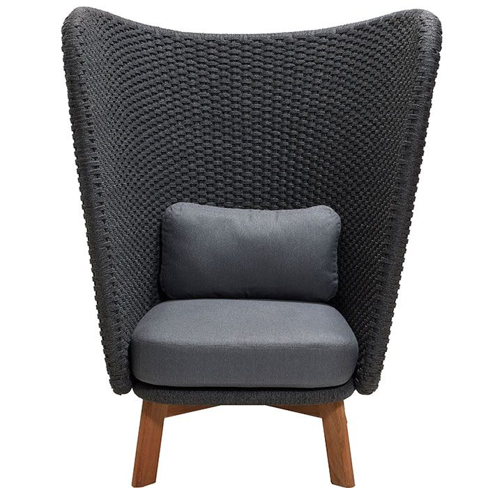 Peacock Wing Armchair Dunkelgrau Inkl.