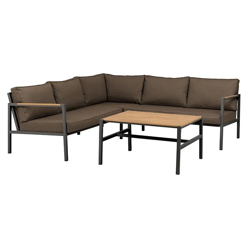 Cap Ecksofa Klein Anthracite / Brown 
