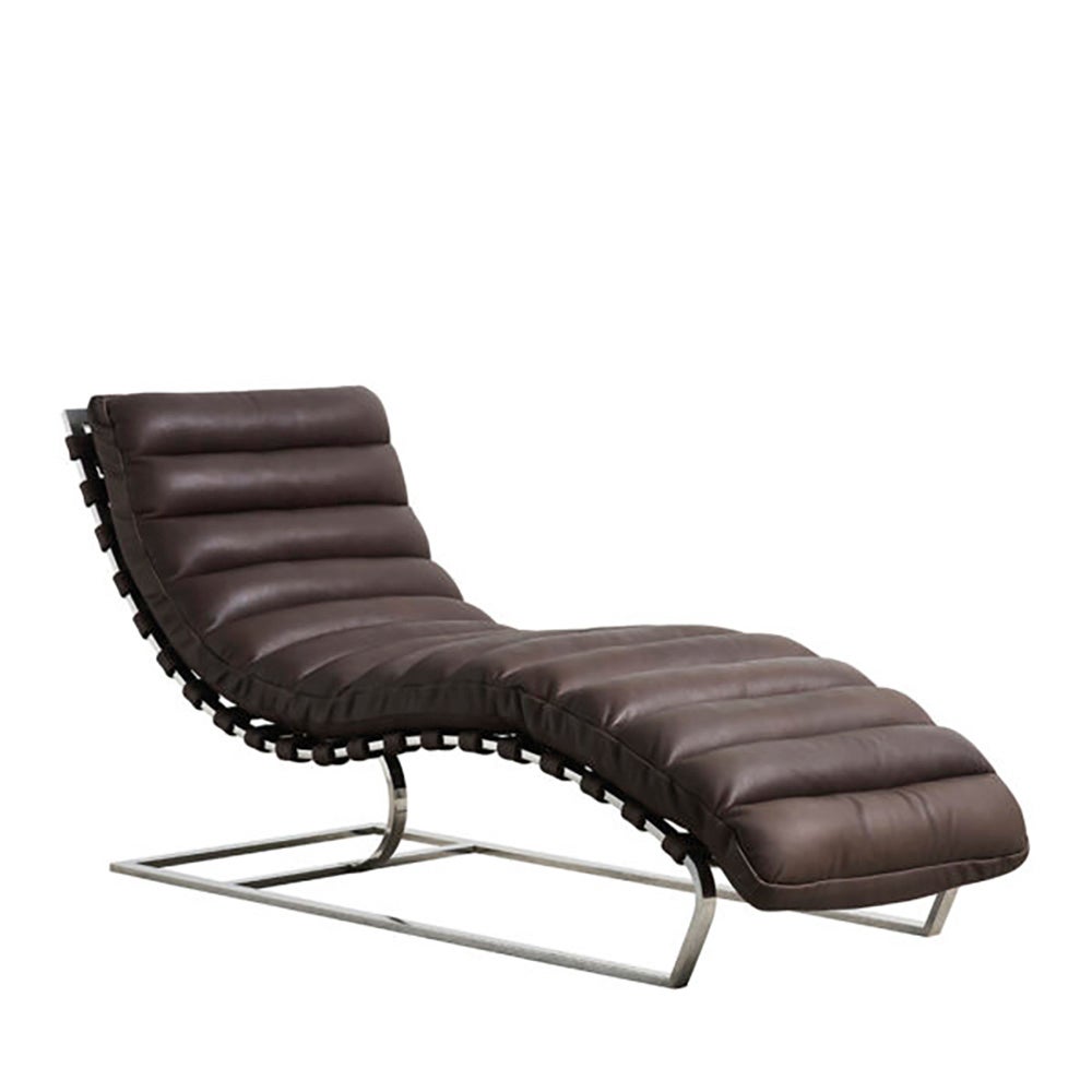 Cliff Chaiselongue aus Leder – Braun