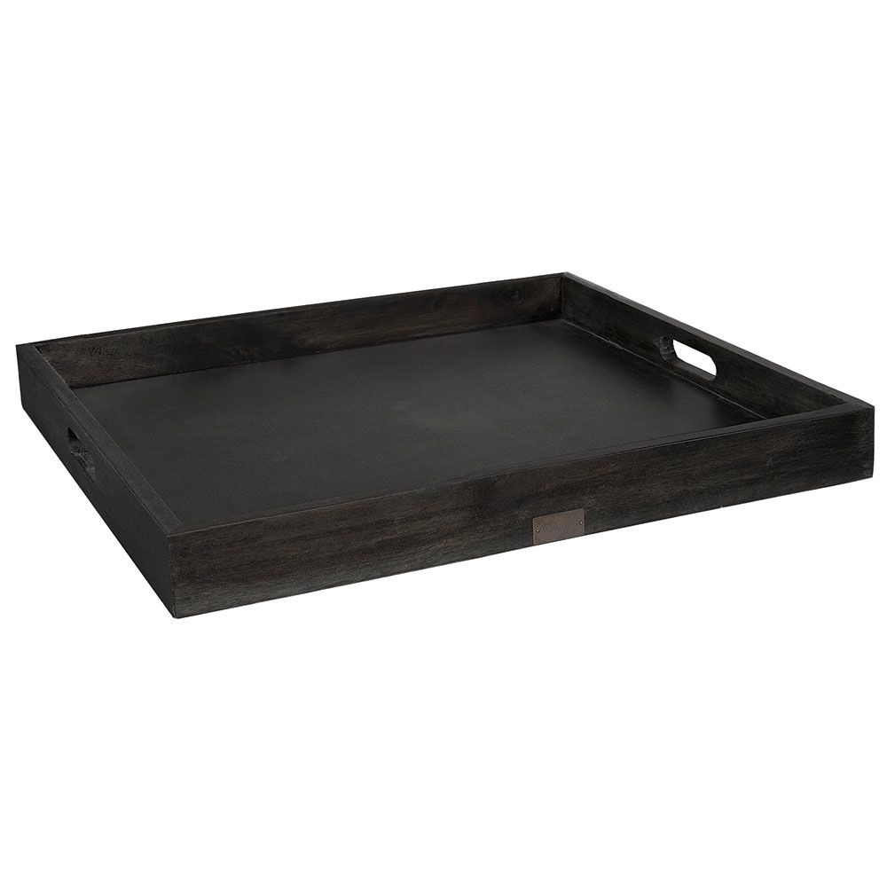 Serviertablett Kings Road 55 X 55 cm Schwarzes Holz