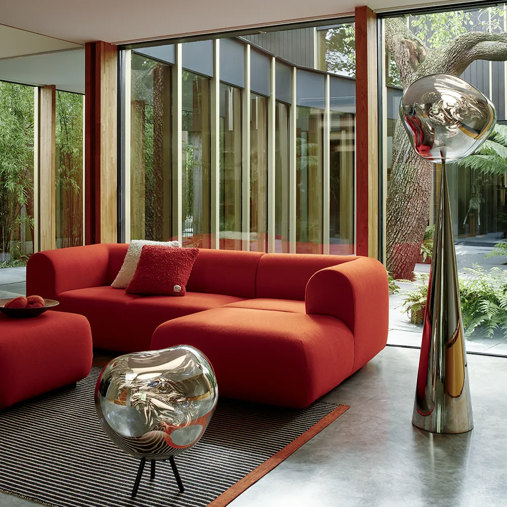 Melt Portable Large Stehlampe Silver LED