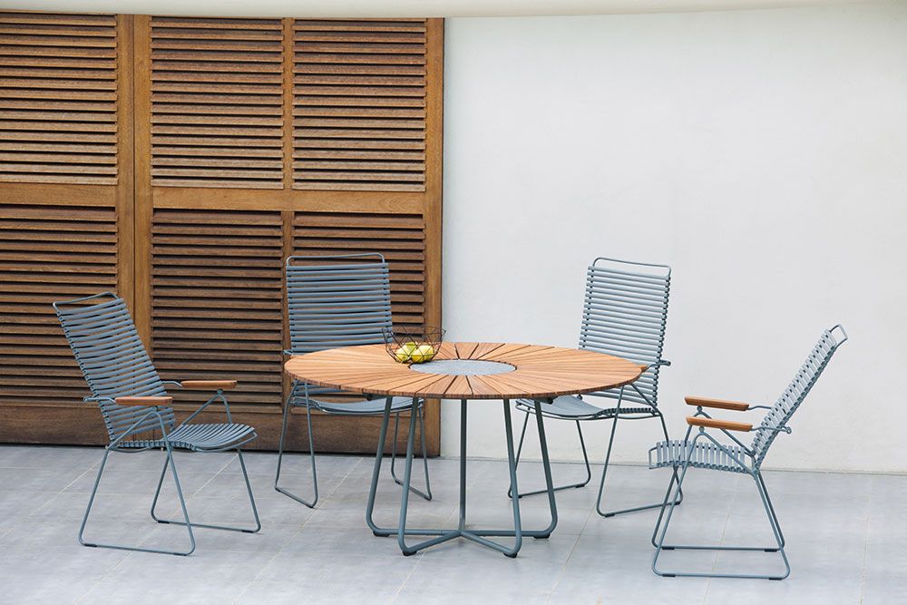 Circle Esstisch 150 cm Aluminium / Bambus