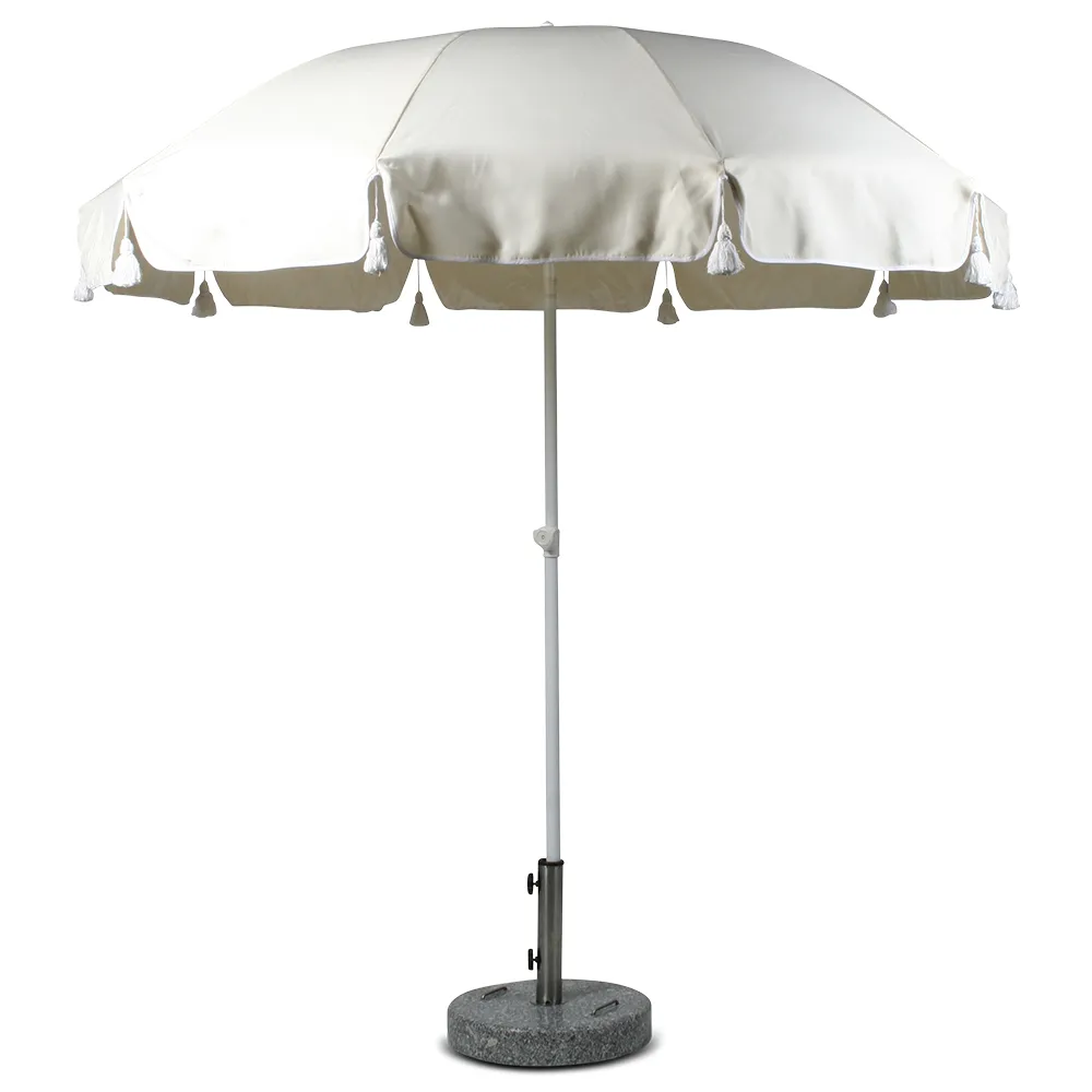 Sonnenschirm 220 cm mit Quasten nature 30