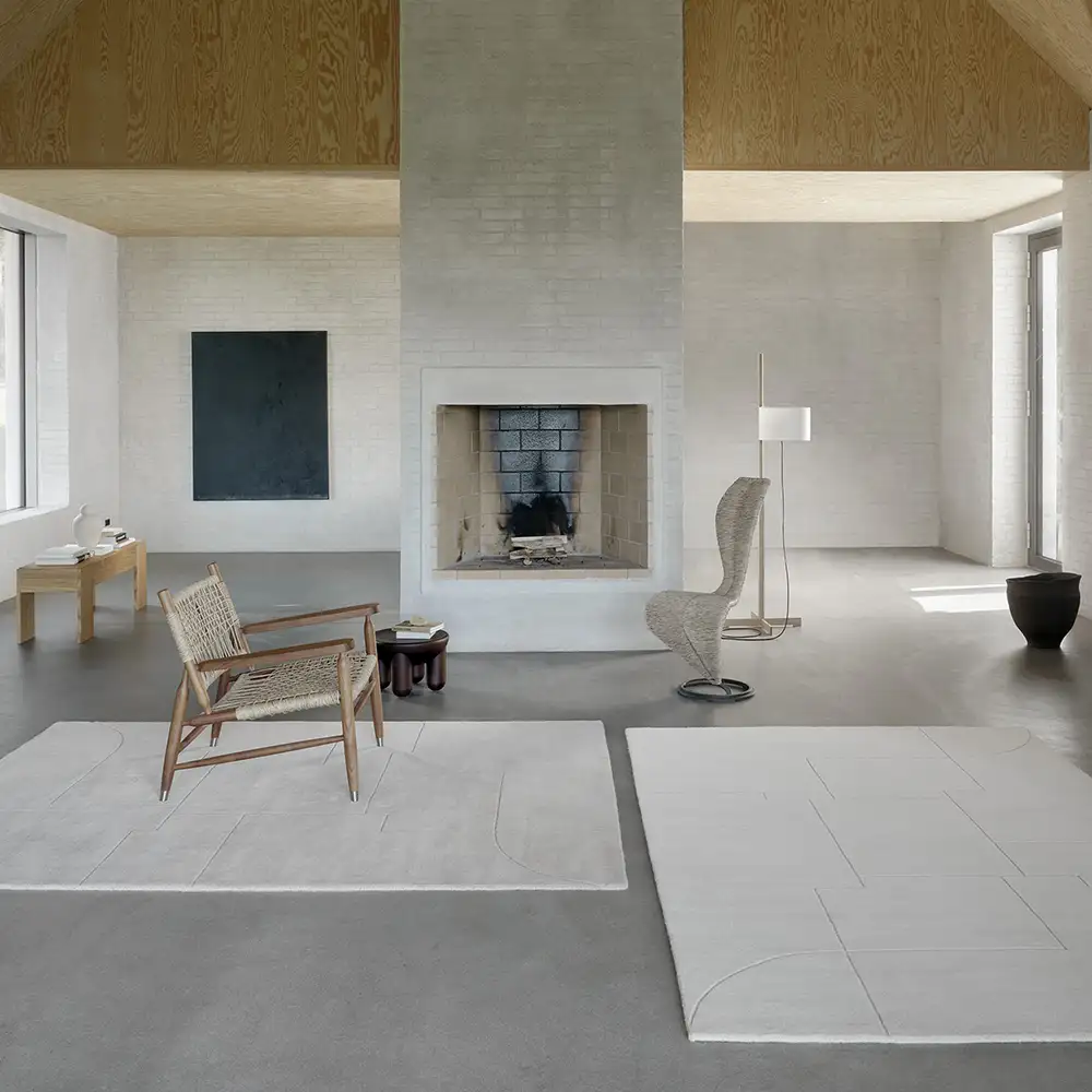 Geometric Maze White 140x200 teppich 