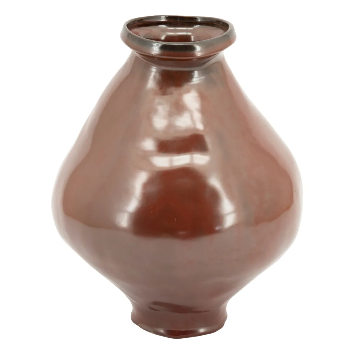 Nendo large Vase 25,3x25,3x33 cm Steingut Braun