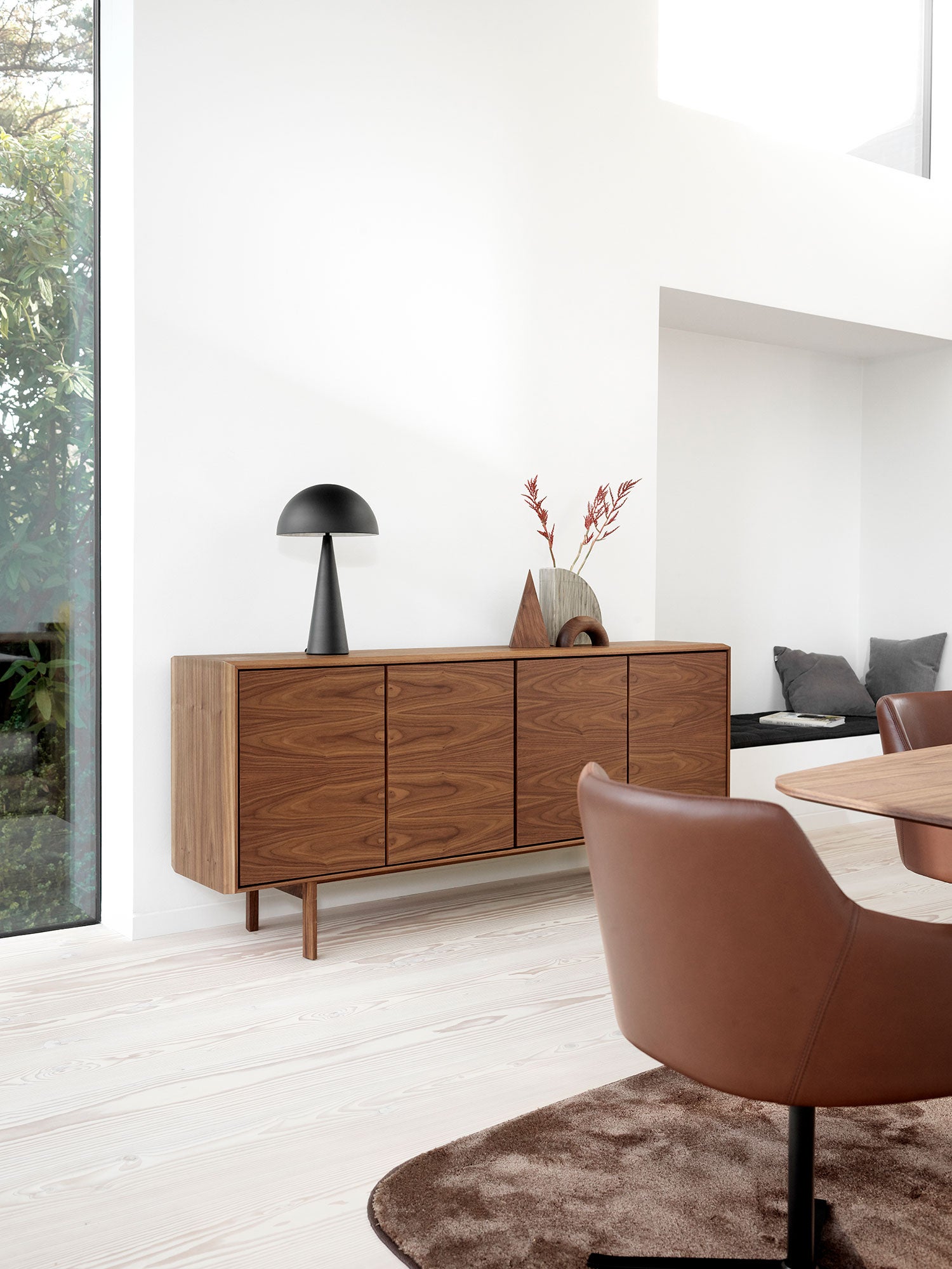 Sm544 Anrichte Eiche Schwarz Lack 190X43X85Cm 