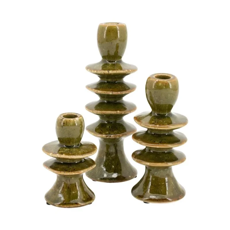 Cimba (set of 3) 7,5x11,8 cm Steingut Grün