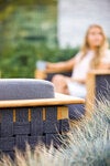 Angle Lounge Sofa Teak inkl. grauem Air Touch Kissenset