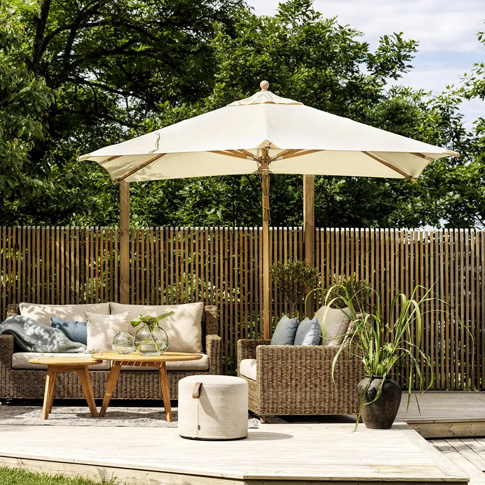Holzsonnenschirm Como 300 x 300 cm FSC natur