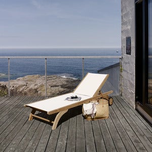 Columbus Sonnenliege Teak / Weiß