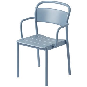 Linear Steel Stuhl mit Armlehnen - Pale Blue 