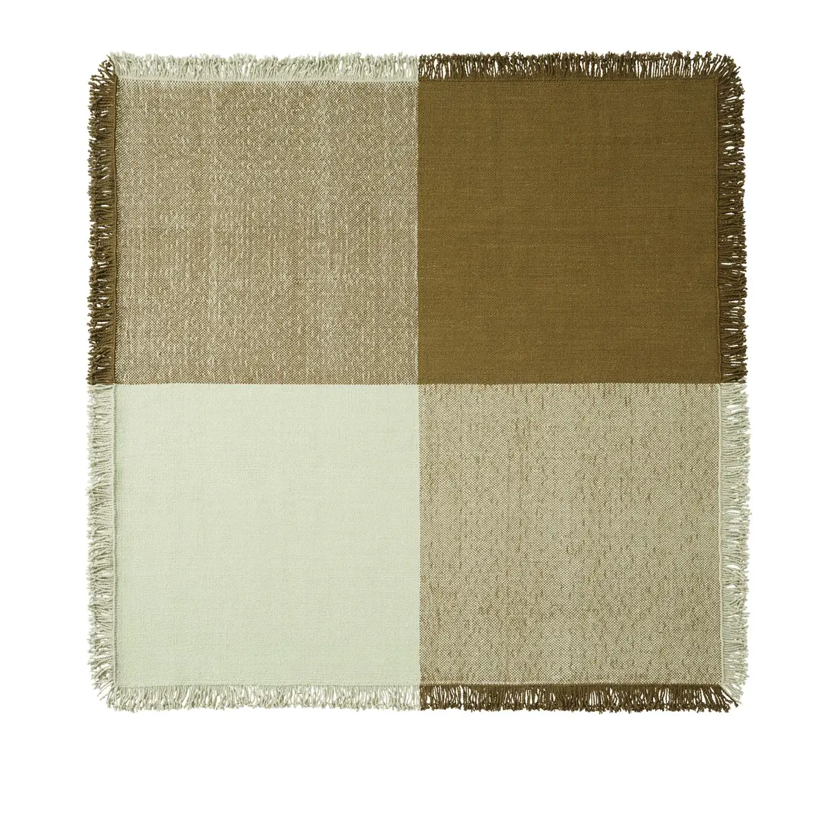  Verso-Teppich – 258 x 258 cm – Blassgrün / Warmes Braun