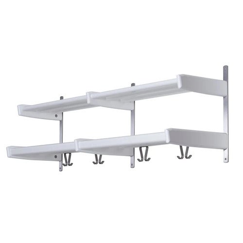 Meja Hutablage 115 cm 2 Einlegeböden Birke weiß lackiert