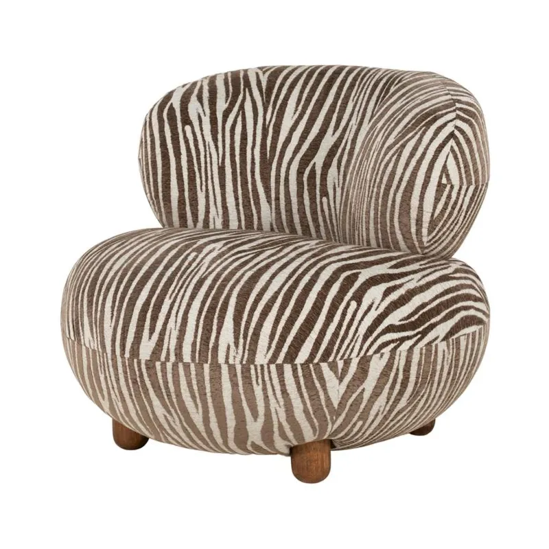 Mochi zebra 93x93x79 cm Stoff, Holz & Ijzer Braun