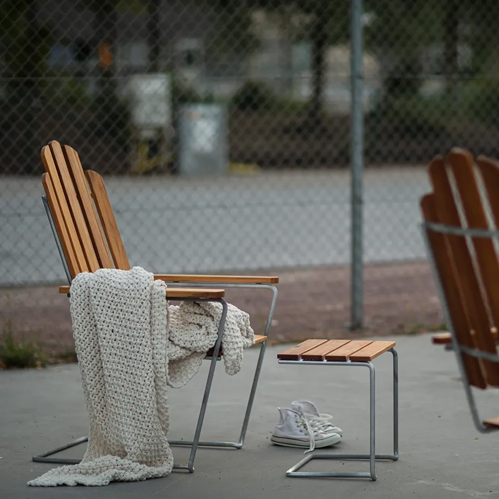 A3 sonnenbank Unbehandeltes Teakholz / Feuerverzinkter Rahmen
