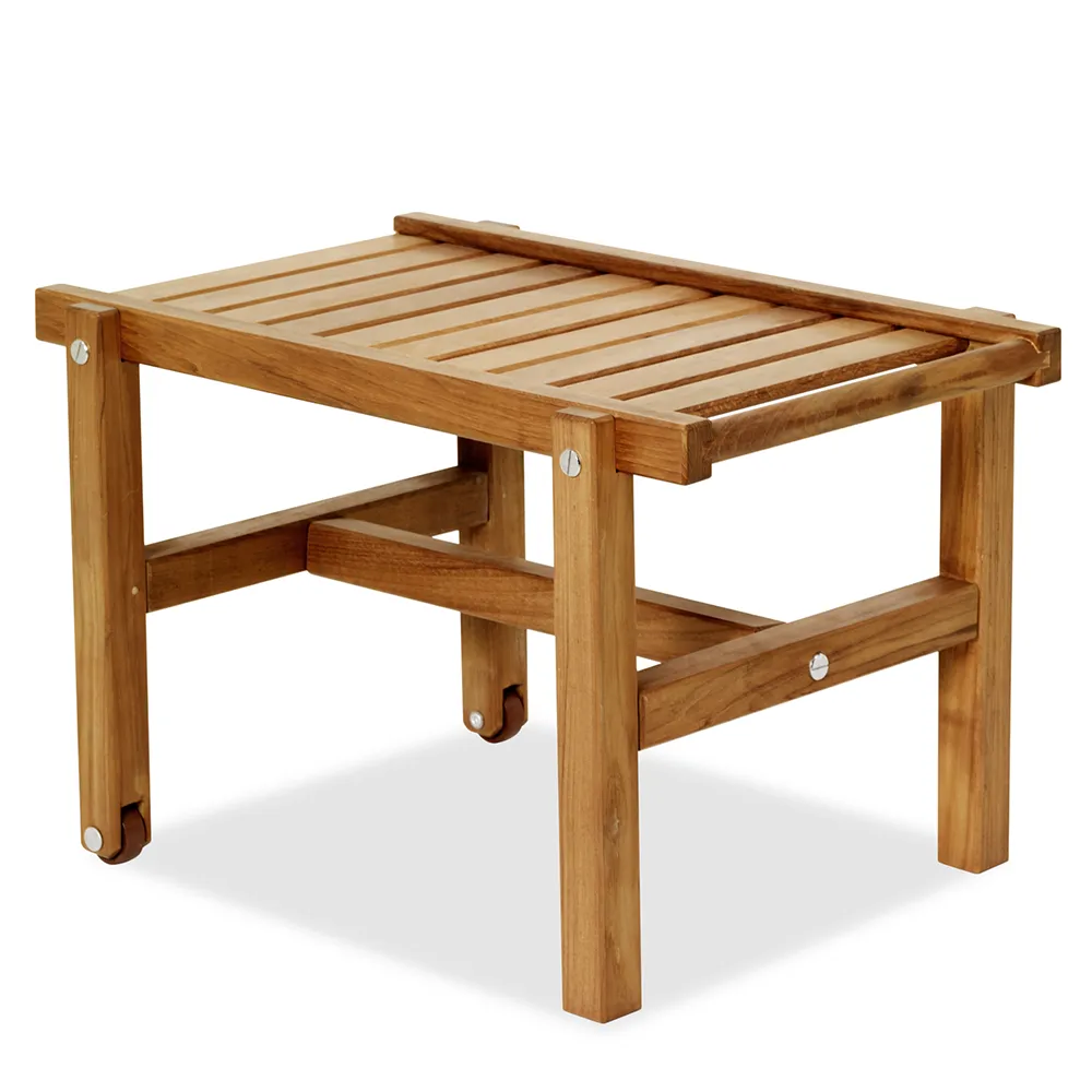 Rollbarer Tisch mit Rädern Teak