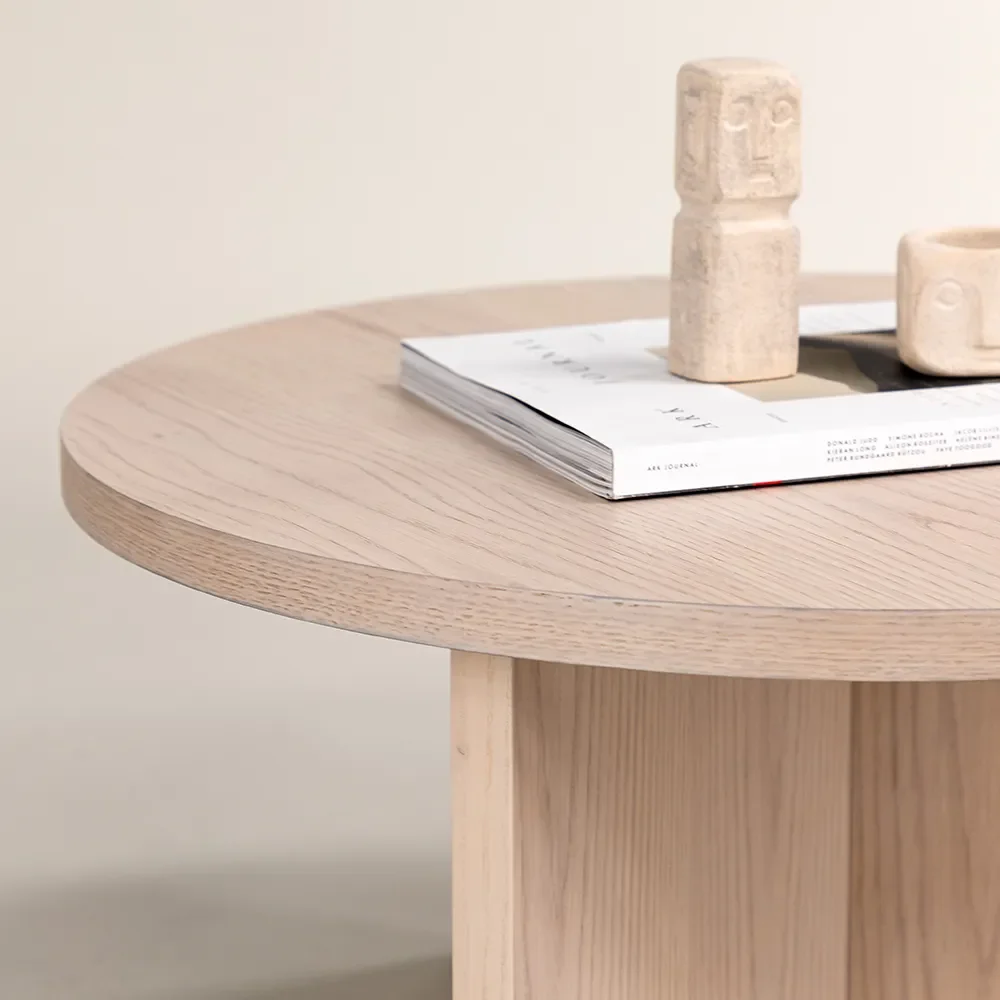 Saltö Couchtisch Ø85 cm Weiß verputzt