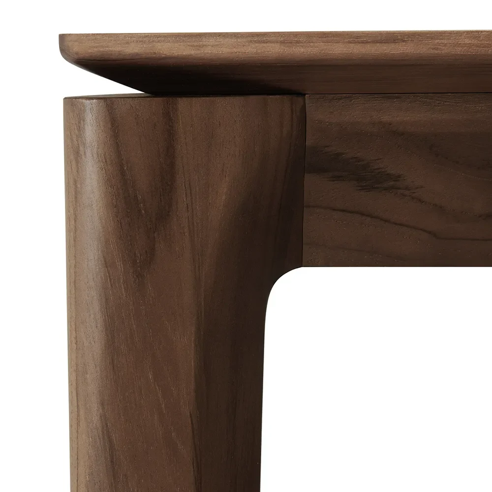 Buche Esstisch 90x180 cm Braun lackiertes Teakholz