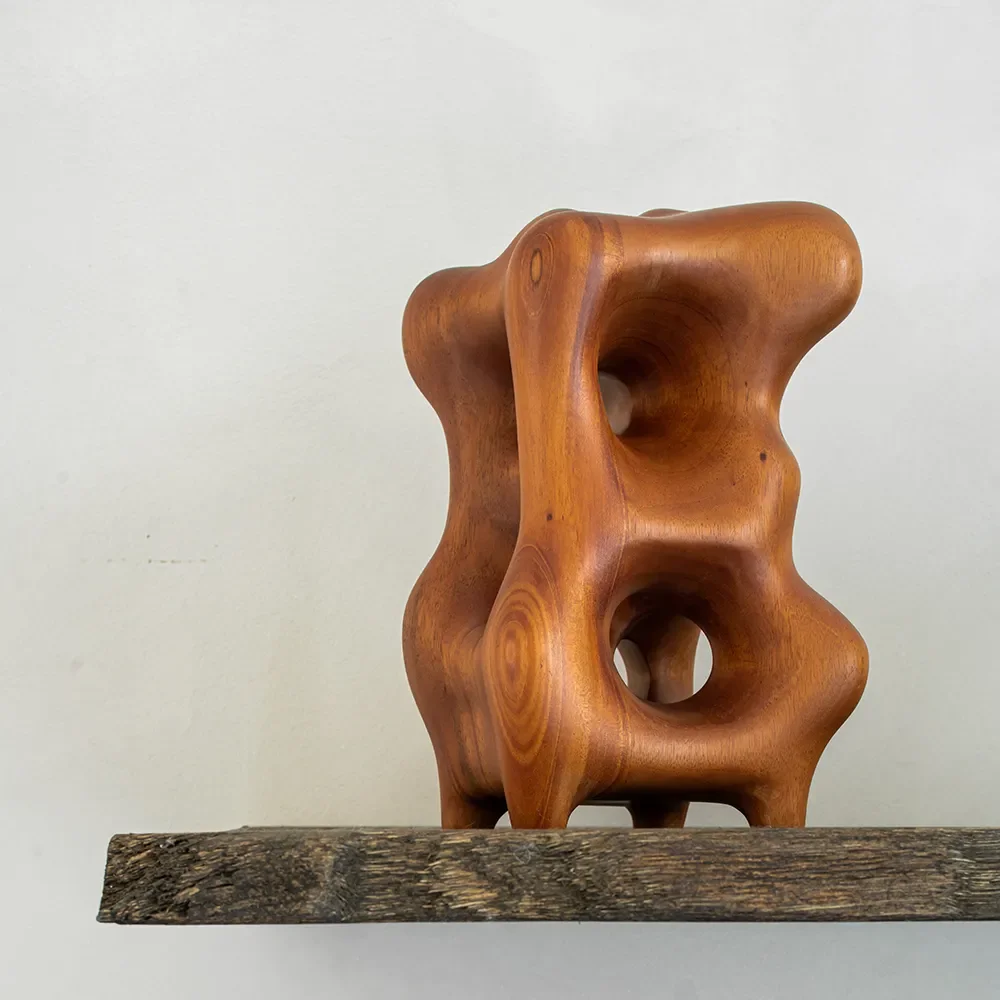 Organic Skulptur aus lackiertem Mahagoni