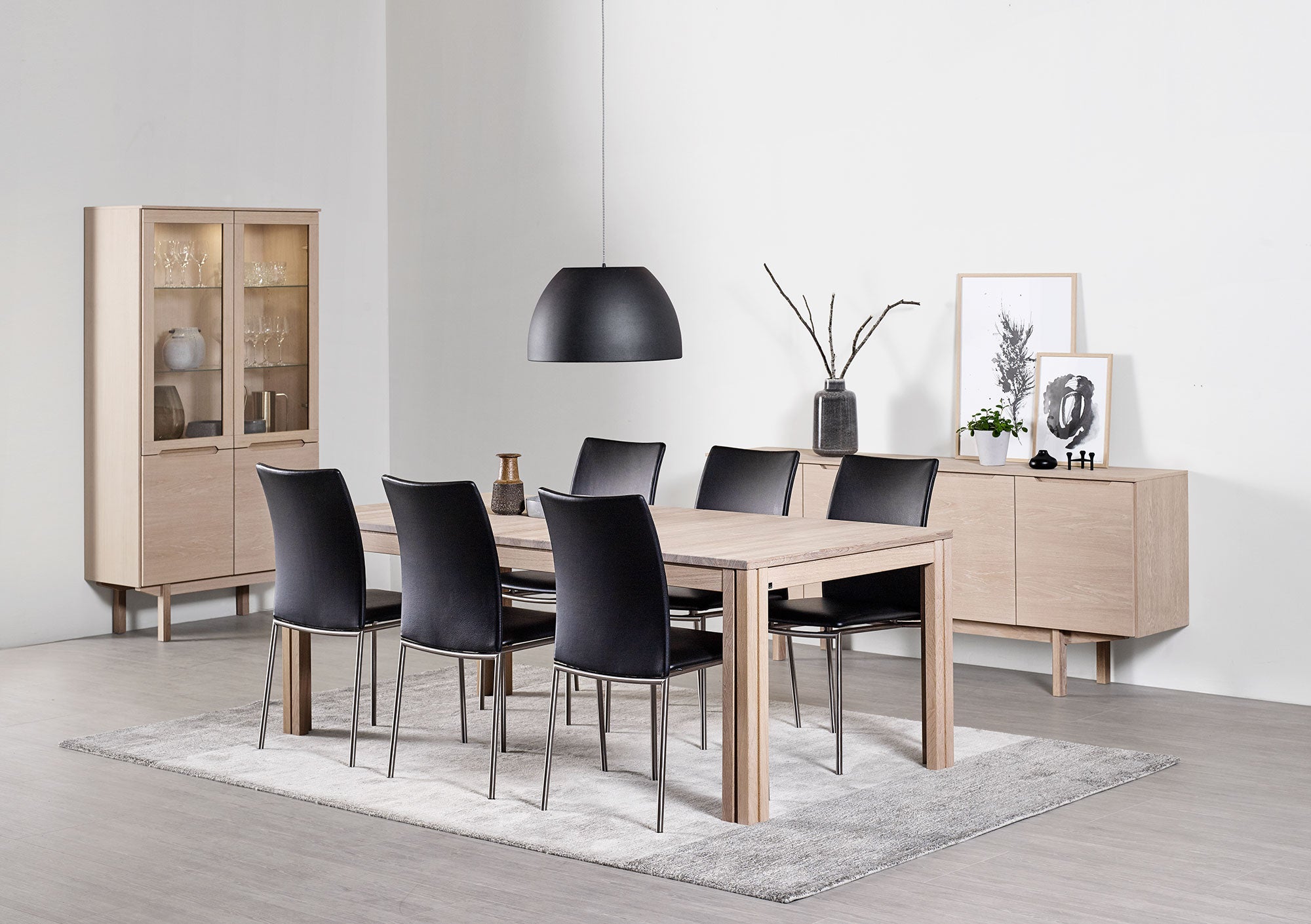 Sm24 Tisch Eiche Schwarz Lackiert 200-356(512)X100X73Cm 