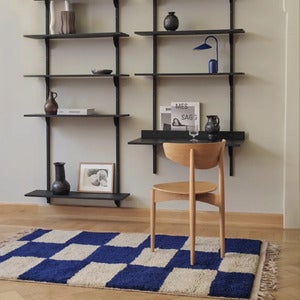 Mara Knotted Teppich 120x180 cm - Br Blau/Off-Whi